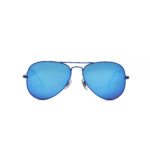 نظارة Ray-Ban-RB3025 Aviator للجنسين – إطار أزرق وعدسات زرقاء عاكسة وحماية UV400