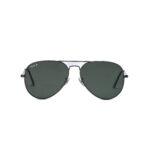 نظارة Ray-Ban-RB3025 Aviator للجنسين – إطار رمادي وعدسات خضراء Polarized وحماية UV400