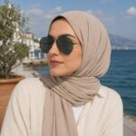 ⁦نظارة Ray-Ban-RB3025 Aviator للجنسين – إطار رمادي وعدسات خضراء Polarized وحماية UV400⁩ - الصورة ⁦4⁩