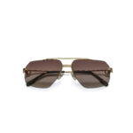 ⁦نظارة Cartier-CT0426 الشمسية للجنسين – تصميم فاخر بإطار ذهبي وعدسات بنية متدرجة UV400⁩ - الصورة ⁦3⁩