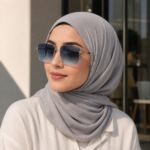 ⁦نظارة Prada-PR52YS الشمسية للجنسين – تصميم فاخر بإطار فضي وعدسات رمادي UV400⁩ - الصورة ⁦4⁩