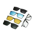 نظارة طبية TED BAKER-V1978 رجالي مع 4 كليب أون مغناطيسي Polarized – أسود مطفي